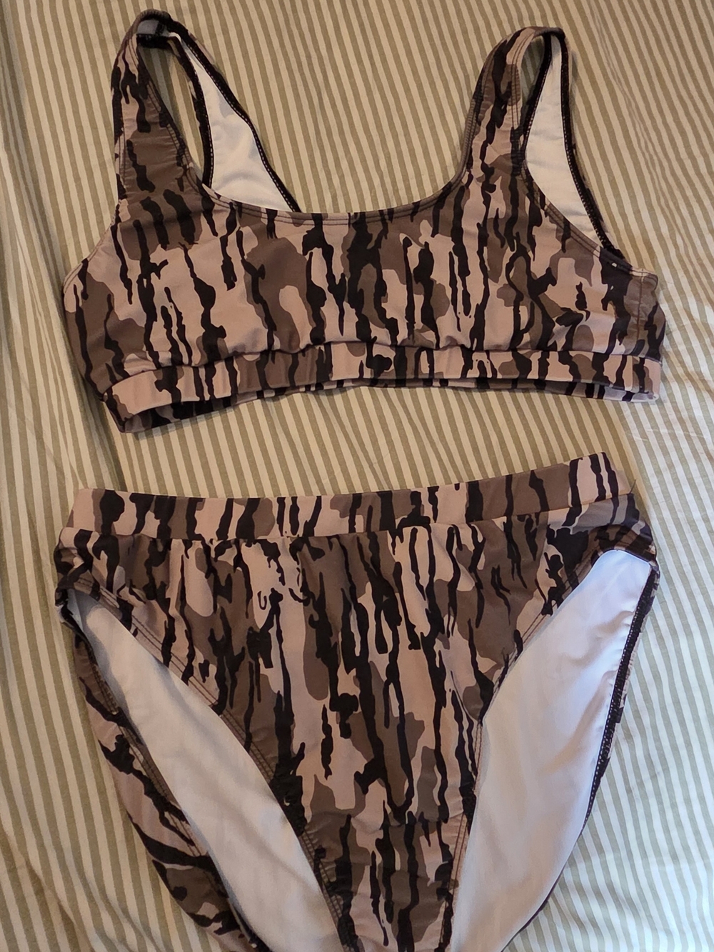 Women’s Two-Piece High-Waist Bikini in Brown Camo